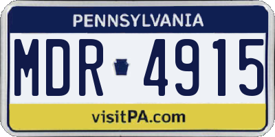 PA license plate MDR4915