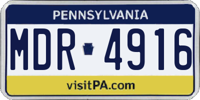 PA license plate MDR4916