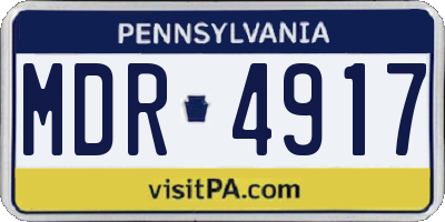PA license plate MDR4917