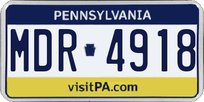 PA license plate MDR4918