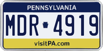 PA license plate MDR4919