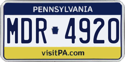 PA license plate MDR4920