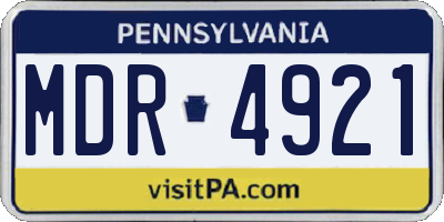 PA license plate MDR4921