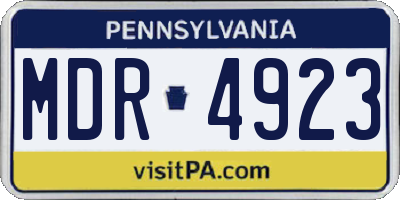 PA license plate MDR4923