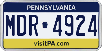 PA license plate MDR4924