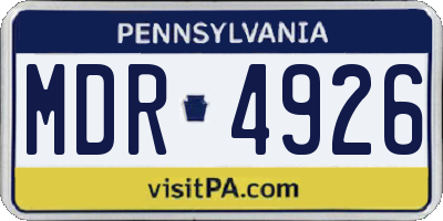 PA license plate MDR4926