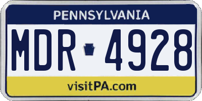 PA license plate MDR4928