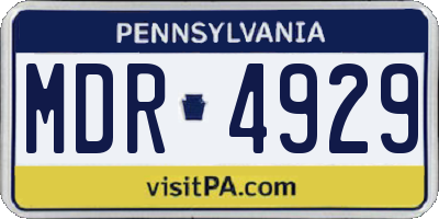 PA license plate MDR4929