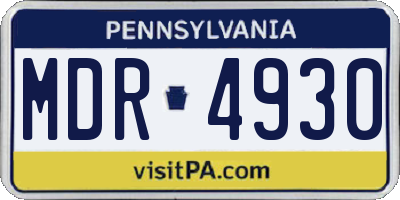 PA license plate MDR4930