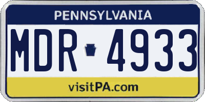 PA license plate MDR4933