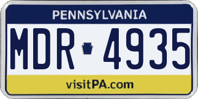 PA license plate MDR4935