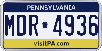 PA license plate MDR4936