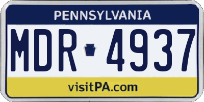 PA license plate MDR4937