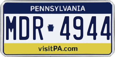 PA license plate MDR4944