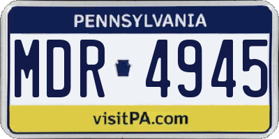 PA license plate MDR4945