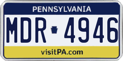 PA license plate MDR4946