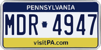 PA license plate MDR4947