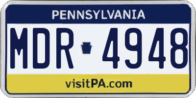 PA license plate MDR4948