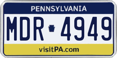 PA license plate MDR4949