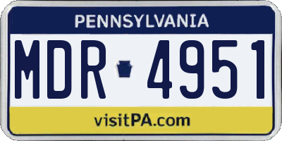 PA license plate MDR4951