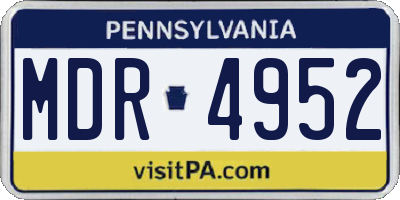 PA license plate MDR4952