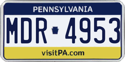 PA license plate MDR4953