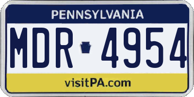 PA license plate MDR4954