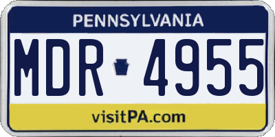 PA license plate MDR4955