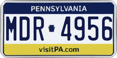 PA license plate MDR4956