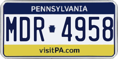 PA license plate MDR4958