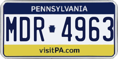 PA license plate MDR4963