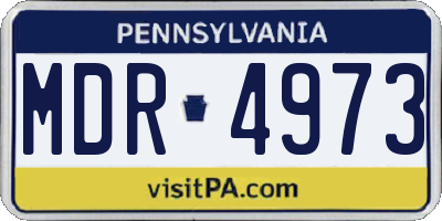 PA license plate MDR4973
