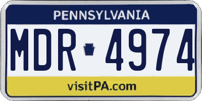 PA license plate MDR4974