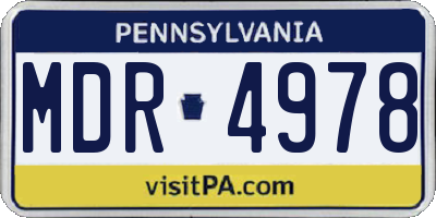 PA license plate MDR4978