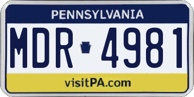 PA license plate MDR4981