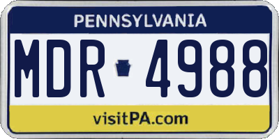 PA license plate MDR4988