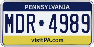 PA license plate MDR4989
