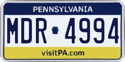 PA license plate MDR4994