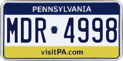 PA license plate MDR4998