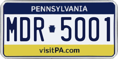 PA license plate MDR5001