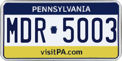 PA license plate MDR5003