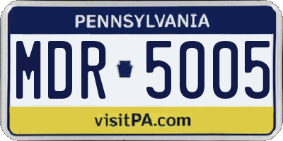PA license plate MDR5005