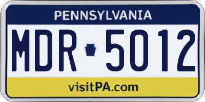 PA license plate MDR5012