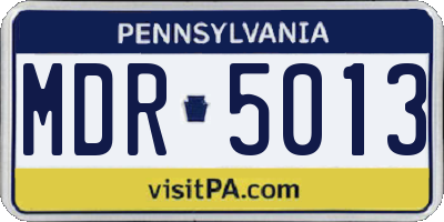 PA license plate MDR5013