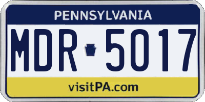 PA license plate MDR5017