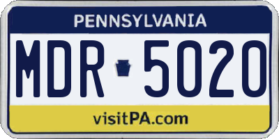 PA license plate MDR5020