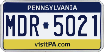 PA license plate MDR5021