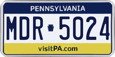 PA license plate MDR5024