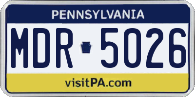 PA license plate MDR5026