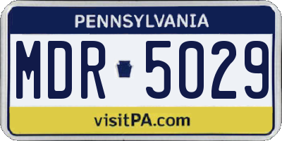 PA license plate MDR5029